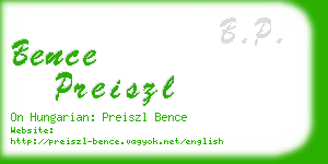 bence preiszl business card